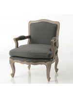 SILLON MADERA ROBLE TAPIZADO