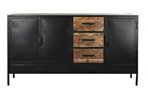 BUFFET MADERA METAL NEGRO
