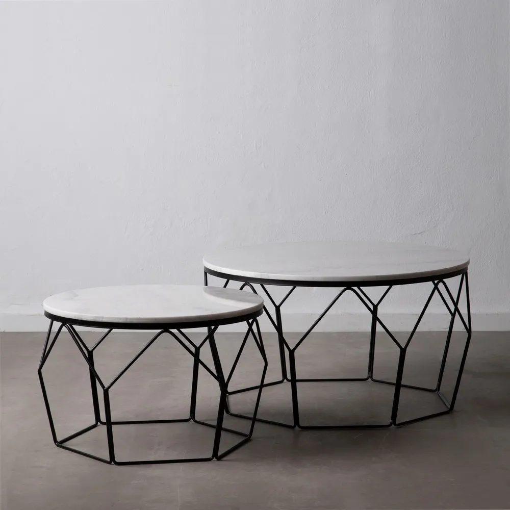 mesas auxiliares marmol blanco