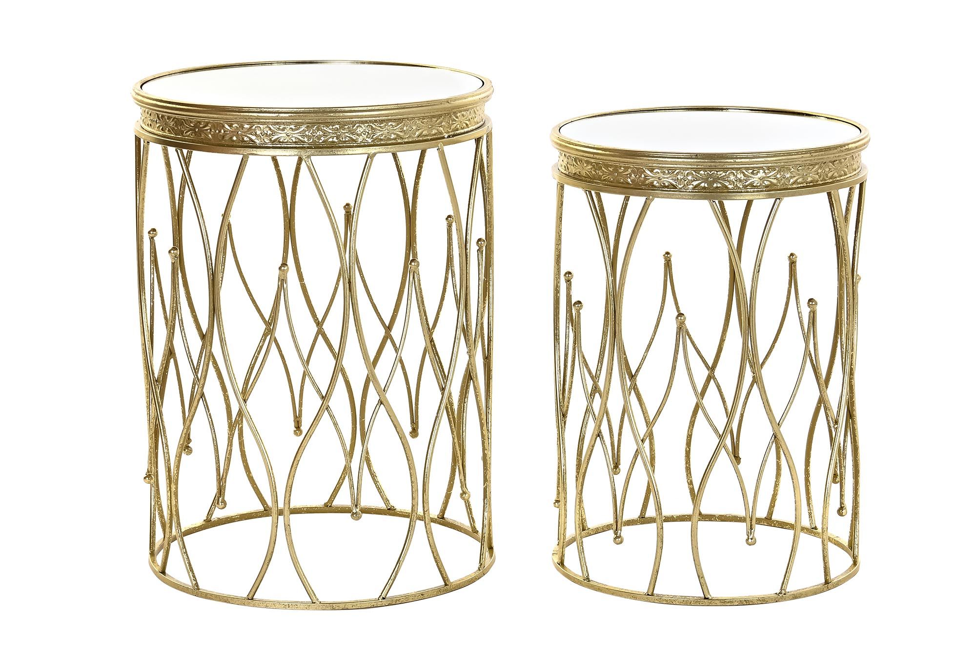 mesitas auxiliares doradas estilo oriental