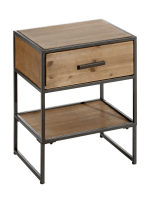 mesilla madera un cajon con metal negro