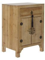 mesita de noche en madera estilo oriental